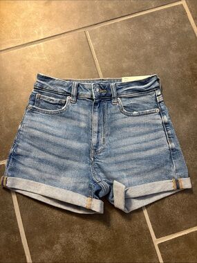 American Eagle Outfitters Light Blue High-Rise Denim Shorts